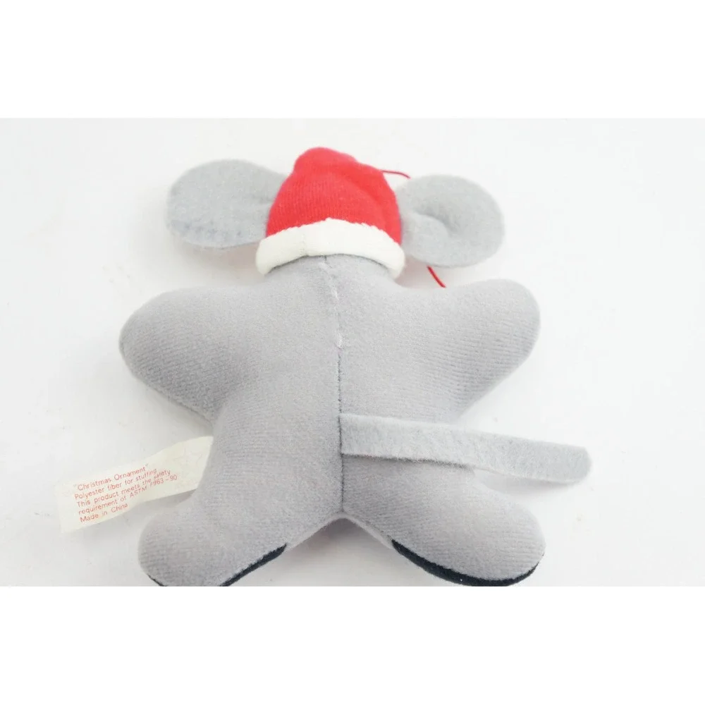 Carl's Jr. Plush Mouse Christmas Ornament Santa Hat‎ Vintage 1992 Good
